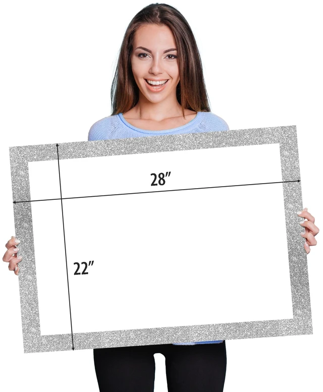 Alt view image 2 of 7 - Pen Gear White Poster Board with Silver Glitter Frame, 22" x 28"