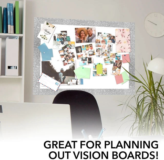 Alt view image 5 of 7 - Pen Gear White Poster Board with Silver Glitter Frame, 22" x 28"