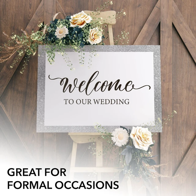 Alt view image 6 of 7 - Pen Gear White Poster Board with Silver Glitter Frame, 22" x 28"