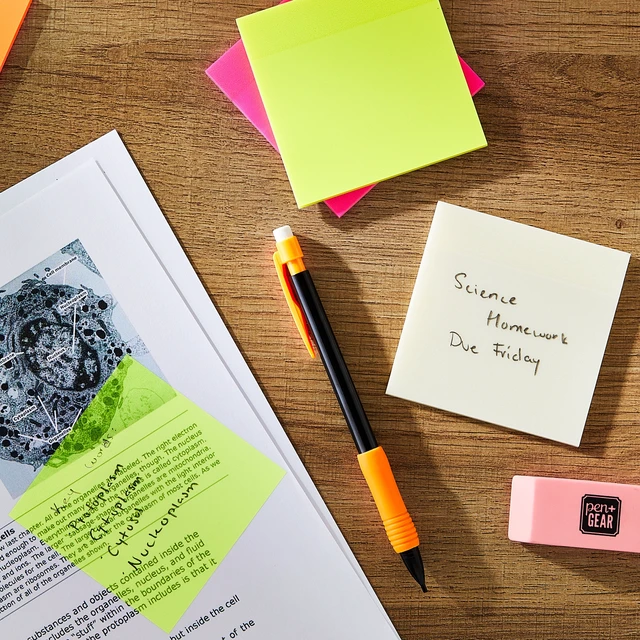 Alt view image 2 of 6 - Pen+Gear Semi-Transparent Sticky Notes, 3" x 3", Multicolor, 6 Pads