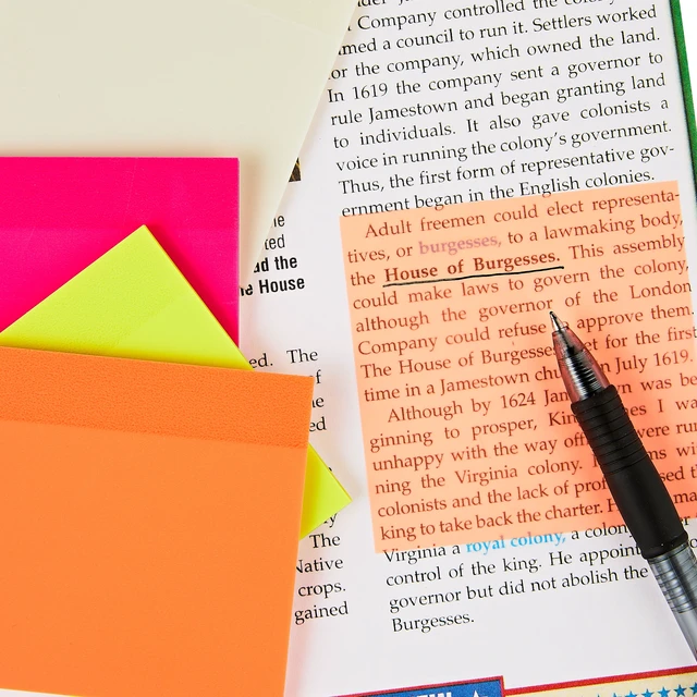 Alt view image 3 of 6 - Pen+Gear Semi-Transparent Sticky Notes, 3" x 3", Multicolor, 6 Pads