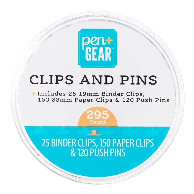 Alt view image 4 of 6 - Pen + Gear 595466225 Clips and Pins Set, 295 Count, Assorted Color, 19mm and 33mm