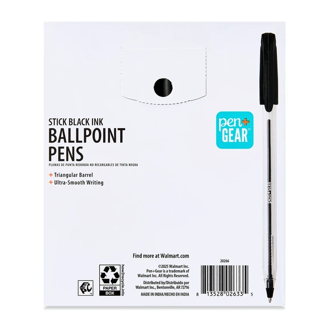 Alt view image 5 of 6 - Pen+Gear Ballpoint Stick Pens, 1.0mm, Black, 36 Count
