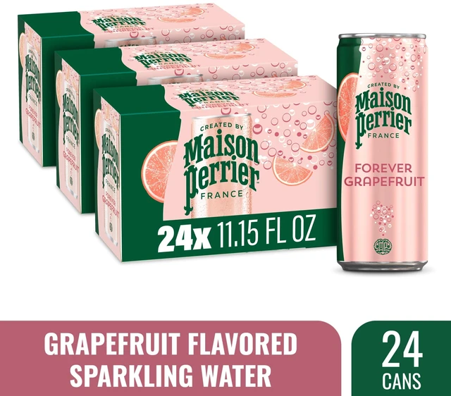 Main image of Maison Perrier Forever Grapefruit Flavored Sparkling Water 11.15fl oz Cans 8 Count 3 Pack