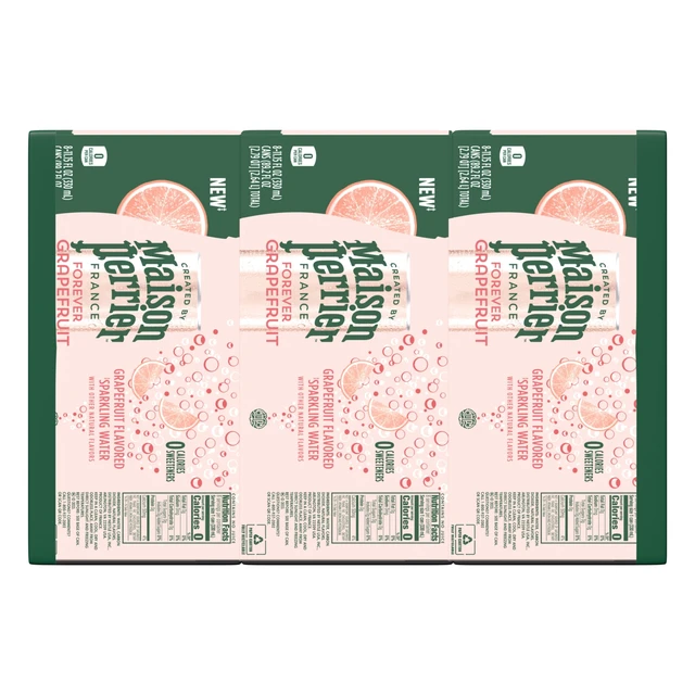 Alt view image 4 of 6 - Maison Perrier Forever Grapefruit Flavored Sparkling Water 11.15fl oz Cans 8 Count 3 Pack