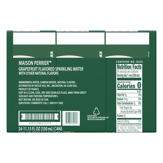 Alt view image 5 of 6 - Maison Perrier Forever Grapefruit Flavored Sparkling Water 11.15fl oz Cans 8 Count 3 Pack