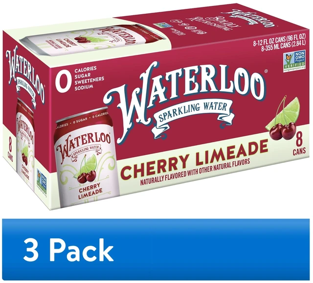 Main image of Waterloo Sparkling Water Cherry Limeade 12 fl oz Cans, 3-Pack (24 Cans)