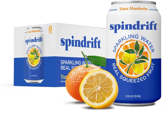 Main image of Spindrift Yuzu Mandarin Sparkling Water, Real Squeezed Fruit, 12 fl oz, 8 Count, No Sugar Added, Low Calorie