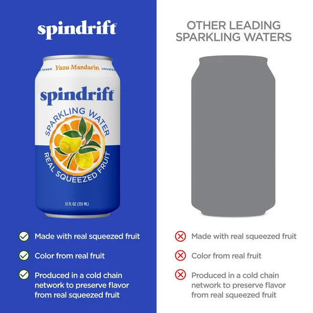 Alt view image 5 of 6 - Spindrift Yuzu Mandarin Sparkling Water, Real Squeezed Fruit, 12 fl oz, 8 Count, No Sugar Added, Low Calorie