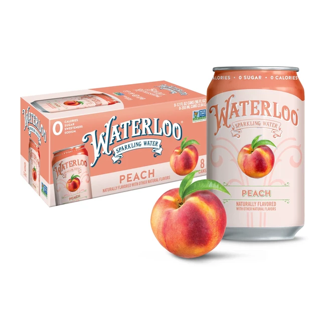 Alt view image 3 of 5 - Waterloo Sparkling Water Peach 12 fl oz 3-Pack (8 Cans Per Pack)