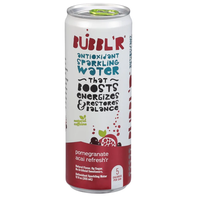 Alt view image 5 of 6 - BUBBL'R Antioxidant Sparkling Water Pomegranate Acai Refresh'r 12 fl oz 6 Pack Cans