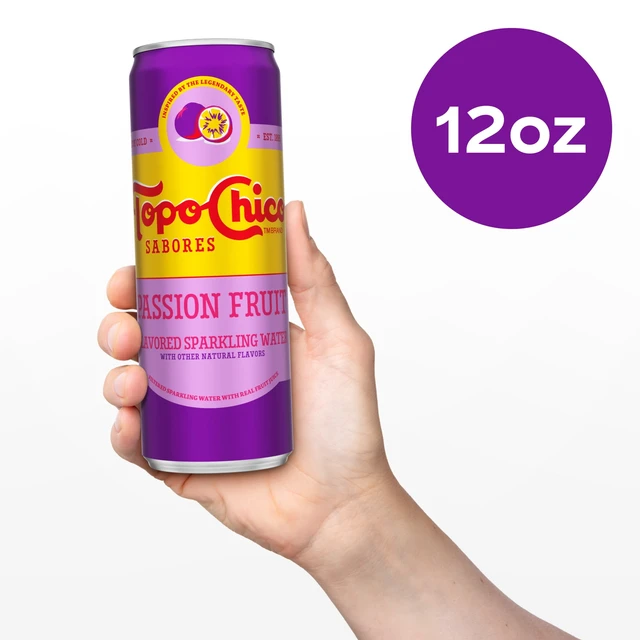 Alt view image 3 of 6 - Topo Chico Sabores Passionfruit Flavored Sparkling Water Cans, 12 fl oz, 8 Pack