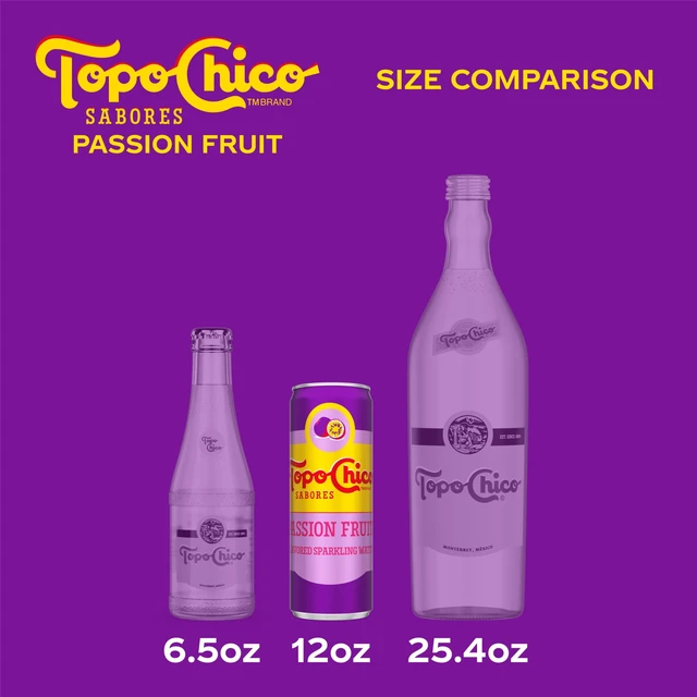 Alt view image 4 of 6 - Topo Chico Sabores Passionfruit Flavored Sparkling Water Cans, 12 fl oz, 8 Pack