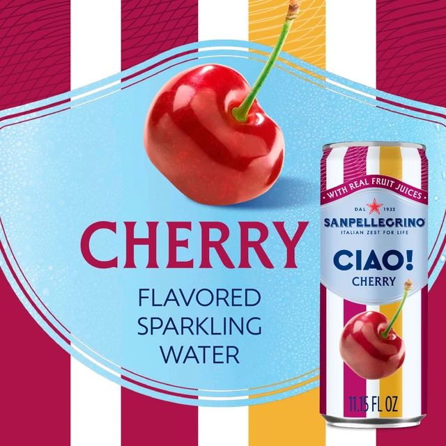 Alt view image 3 of 5 - Sanpellegrino CIAO Cherry Sparkling Flavored Water with Real Fruit Juices, 24-Pack
