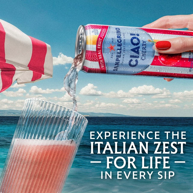 Alt view image 2 of 5 - Sanpellegrino CIAO Cherry Sparkling Flavored Water with Real Fruit Juices, 24-Pack
