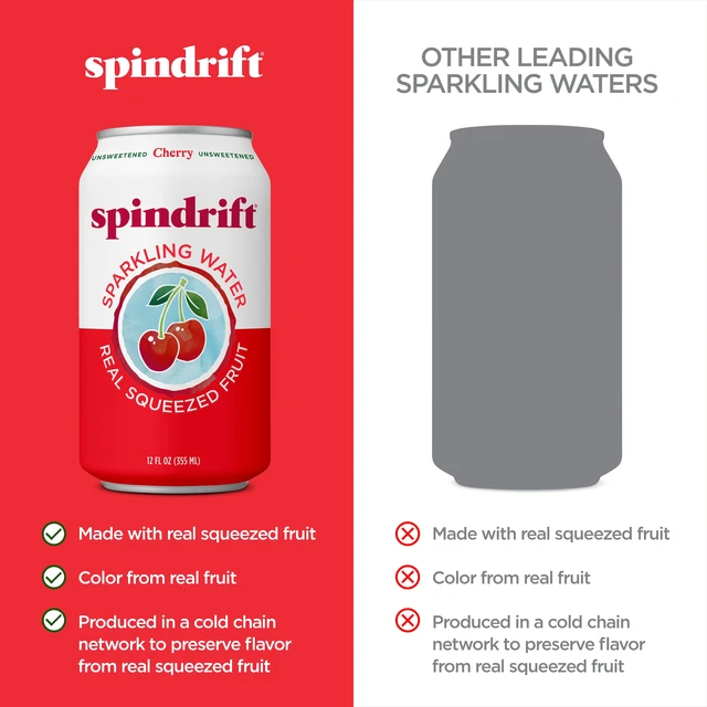 Alt view image 5 of 7 - Sprindrift Cherry Sparkling Water with Real Fruit Essence