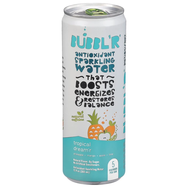 Alt view image 2 of 6 - BUBBL'R Antioxidant Sparkling Water 12 fl oz 6 Pack Cans Tropical Dream'r