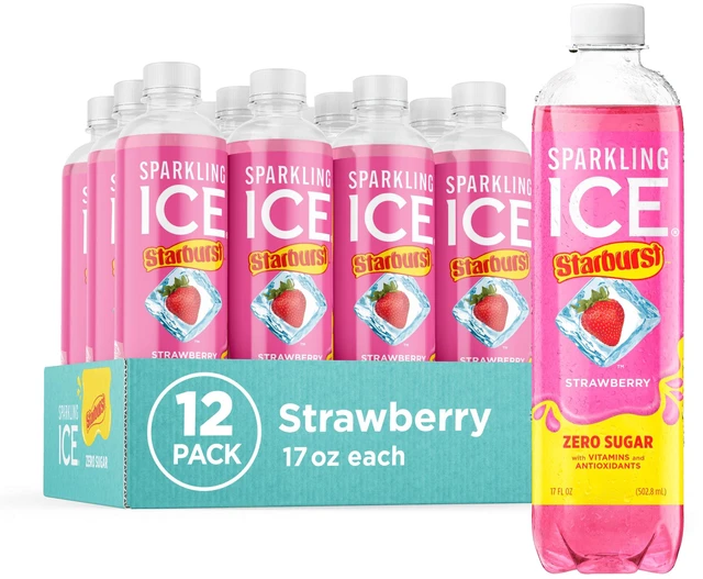 Main image of Sparkling Ice STARBURST Strawberry Sparkling Water 17 fl oz Bottles (Pack of 12)