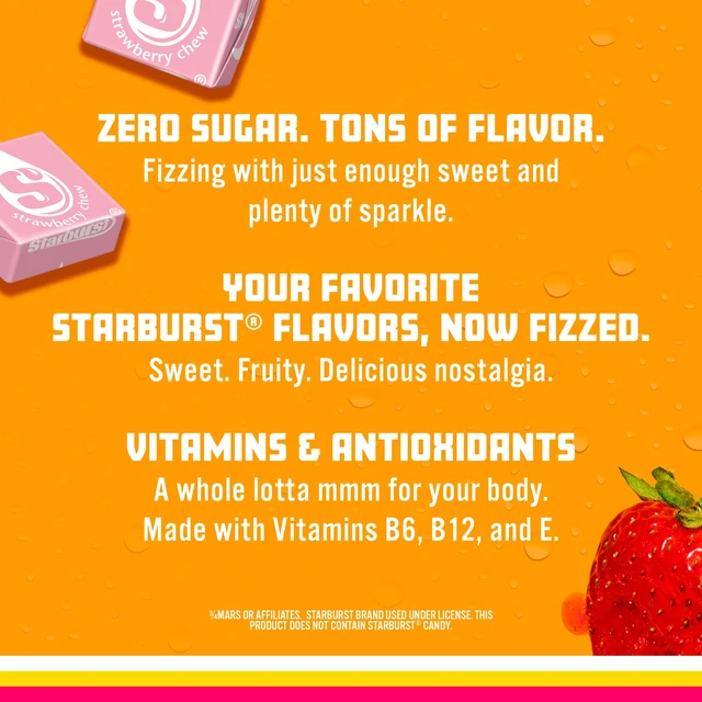 Alt view image 4 of 6 - Sparkling Ice STARBURST Strawberry Sparkling Water 17 fl oz Bottles (Pack of 12)