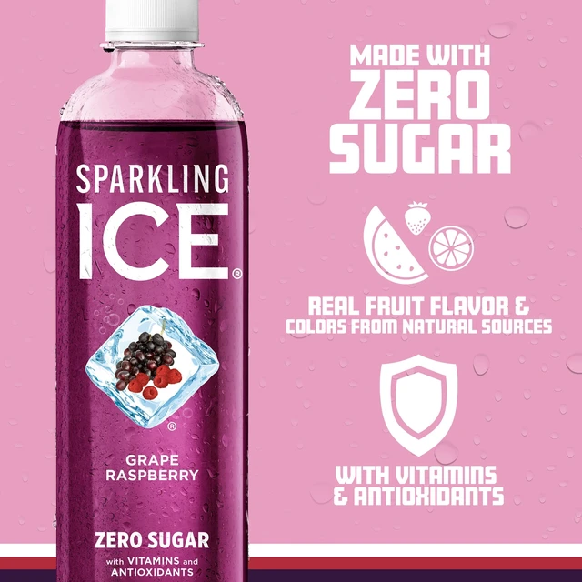 Alt view image 2 of 6 - Sparkling Ice Grape Raspberry Sparkling Water 17fl oz (Pack of 12)
