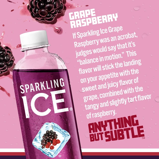 Alt view image 6 of 6 - Sparkling Ice Grape Raspberry Sparkling Water 17fl oz (Pack of 12)