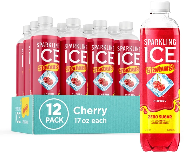 Main image of Sparkling Ice STARBURST Cherry Sparkling Water, 17 fl oz, Pack of 12