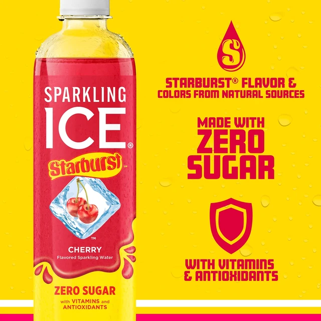Alt view image 4 of 6 - Sparkling Ice STARBURST Cherry Sparkling Water, 17 fl oz, Pack of 12