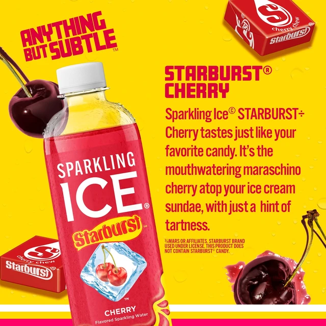 Alt view image 5 of 6 - Sparkling Ice STARBURST Cherry Sparkling Water, 17 fl oz, Pack of 12