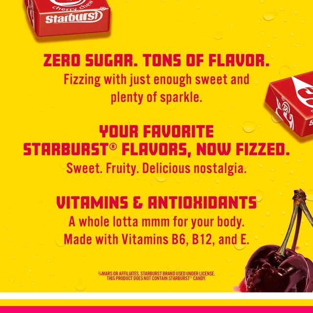 Alt view image 6 of 6 - Sparkling Ice STARBURST Cherry Sparkling Water, 17 fl oz, Pack of 12