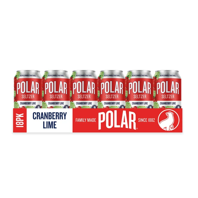 Alt view image 4 of 5 - Polar Zero Calorie Cranberry Lime Sparkling Seltzer Water, 18 Pack of 12 fl oz Cans