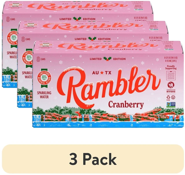 Main image of Rambler Cranberry Sparkling Water 3-Pack, 8 - 12 fl oz Cans