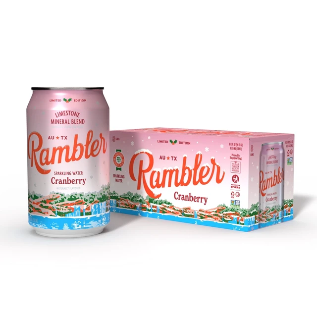 Alt view image 2 of 7 - Rambler Cranberry Sparkling Water 3-Pack, 8 - 12 fl oz Cans