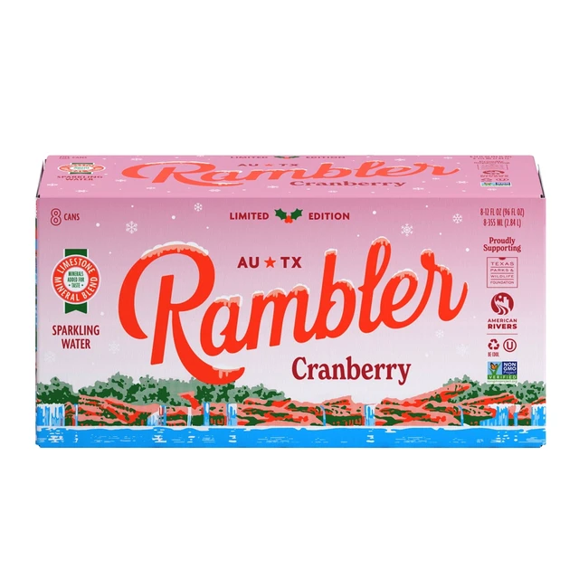 Alt view image 5 of 7 - Rambler Cranberry Sparkling Water 3-Pack, 8 - 12 fl oz Cans