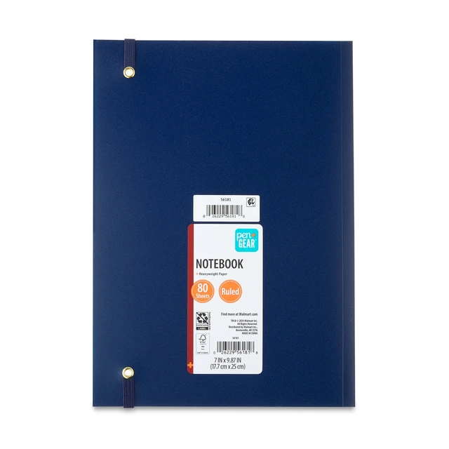 Alt view image 5 of 5 - Pen+Gear Poly Notebook, Blue, 7in x 9.87in, 80 College-Ruled Pages