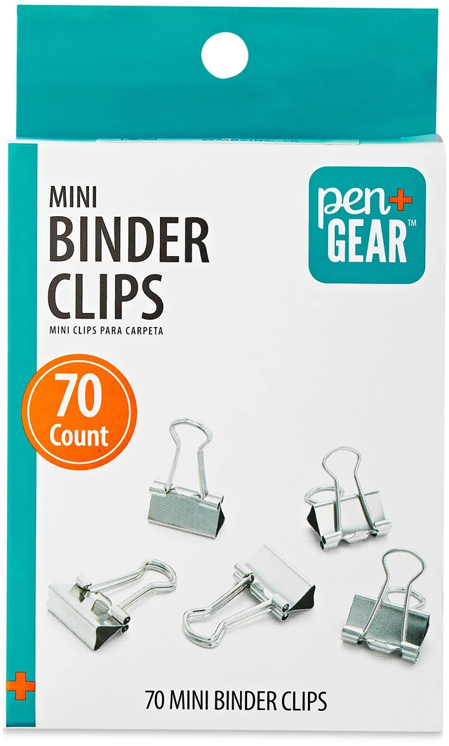 Main image of Pen+Gear Mini Binder Clips, Silver, 70 Count