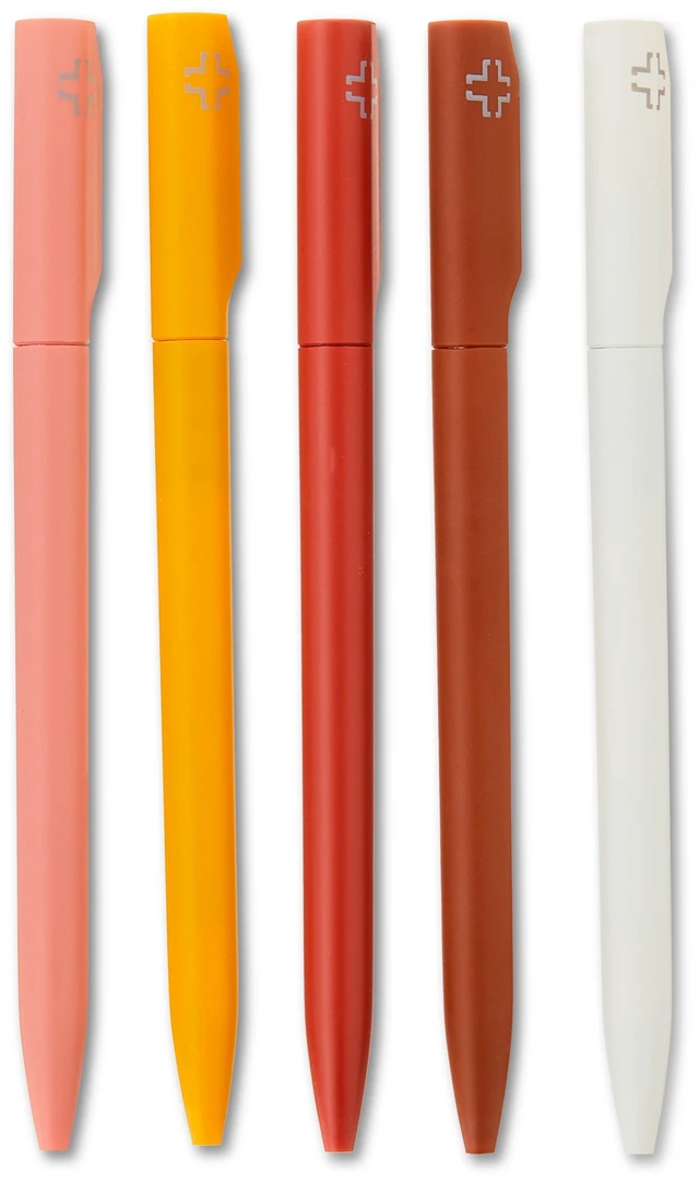 Main image of Pen+Gear Twist Ballpoint Ink Pen, Blue Ink, 5 Count, 0.5mm, Assorted Colors