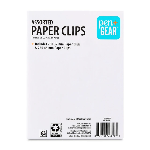 Alt view image 6 of 6 - Pen+Gear Paper Clips 1000 Count, Silver, Assorted Sizes