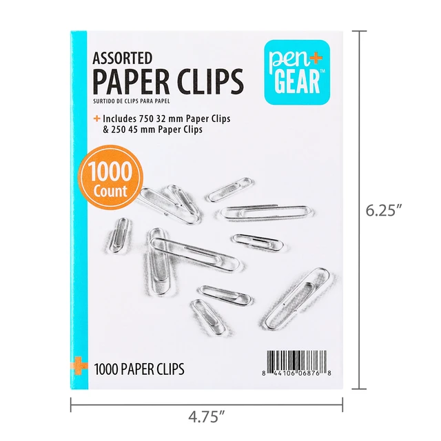 Alt view image 4 of 6 - Pen+Gear Paper Clips 1000 Count, Silver, Assorted Sizes