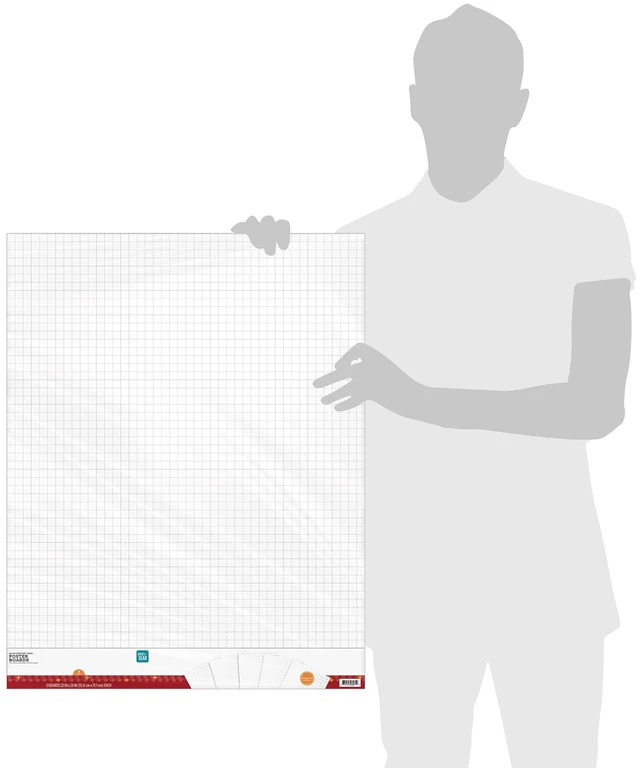 Alt view image 3 of 7 - Pen+Gear White Heavyweight Grid Poster Board 22"x28" 5-Pack