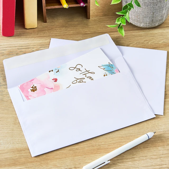 Alt view image 5 of 5 - Pen+Gear A7 Greeting Card Peel and Stick Envelopes, White, 5in x 7in, 100 Count