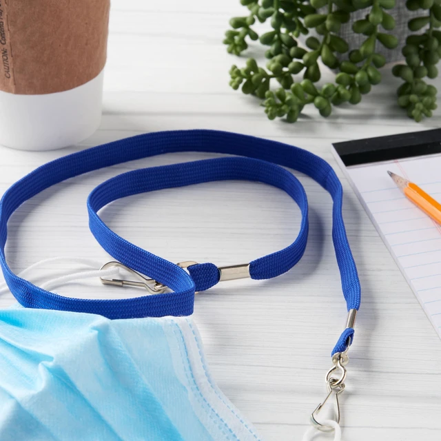 Alt view image 4 of 5 - Pen + Gear Face Mask Lanyards, Blue & Black, 4 Count