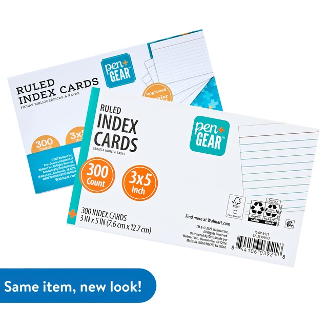 Alt view image 6 of 7 - Pen+Gear Ruled Index Cards, 3" x 5", White, 300 Count, 3 Pack