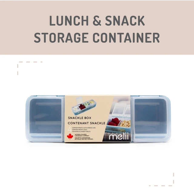 Alt view image 2 of 6 - Melii Snackle Box 4-Compartment Snack Container with Lids, BPA-Free Food Storage for Kids & Adults, Travel & Crafts, Slate