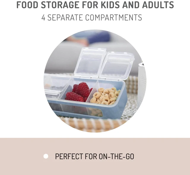 Alt view image 6 of 6 - Melii Snackle Box 4-Compartment Snack Container with Lids, BPA-Free Food Storage for Kids & Adults, Travel & Crafts, Slate