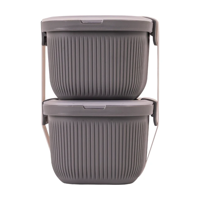 Alt view image 4 of 6 - Mainstays Rectangle Plastic Bento Snack Container, 19oz, Gray