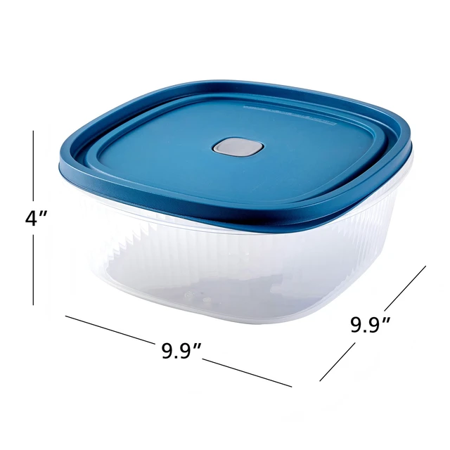 Alt view image 5 of 6 - Mainstays Reusable Food Storage Container Set, Large Square Plastic, 14 Cups Each, 2 Containers with 2 Lids