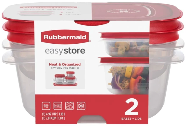 Main image of Rubbermaid EasyStore 4.92-Cup and 7.81-Cup Square Containers with Lids, 2 Pack