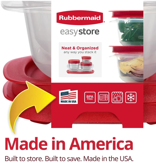 Alt view image 4 of 5 - Rubbermaid EasyStore 4.92-Cup and 7.81-Cup Square Containers with Lids, 2 Pack
