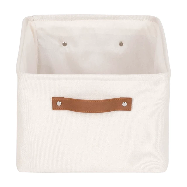 Alt view image 2 of 6 - Mainstays Rectangular Canvas Decorative Storage Basket with Polyurethane Handles, Natural, 15in x 11.02in x 7.87in