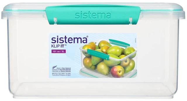 Main image of Sistema Klip-It Rectangle 3L Plastic Food Storage Container